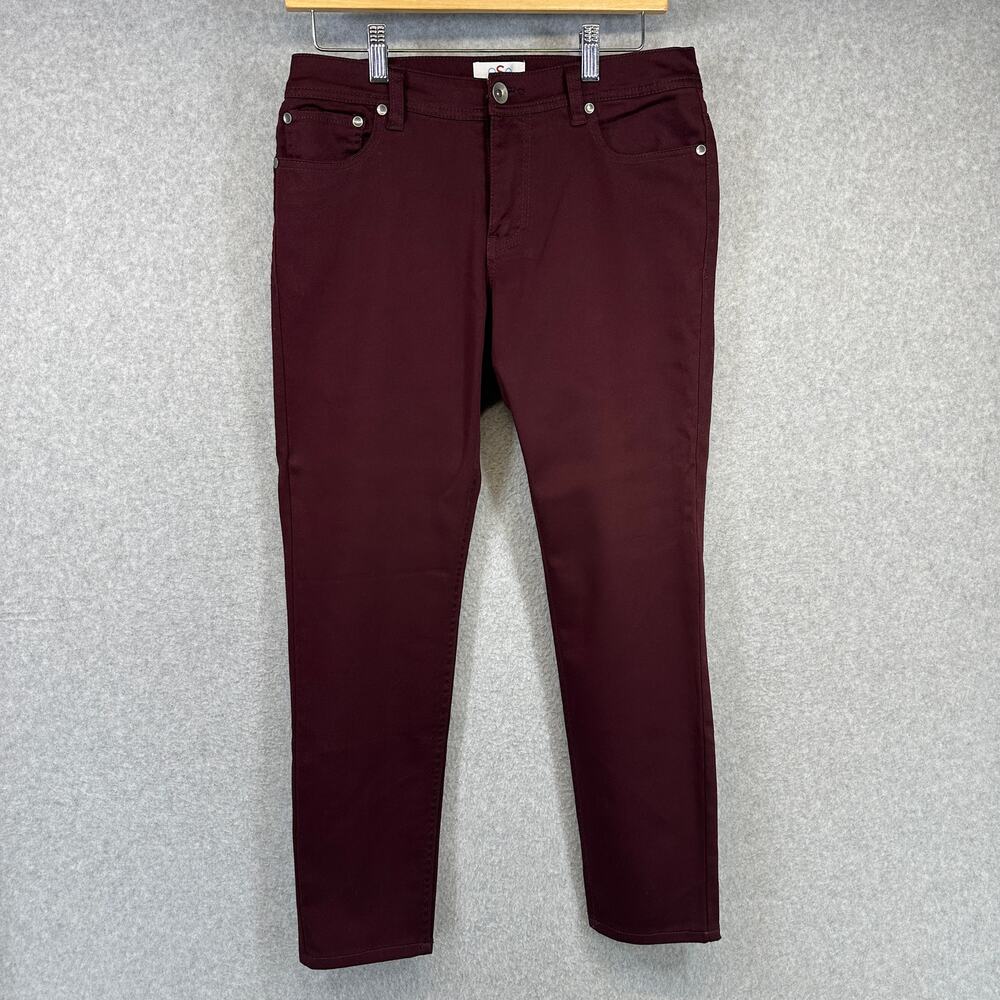 Oso Casuals Jeans Womens Size 6 Red Burgundy Cotton Blend 5-Pocket Stretch